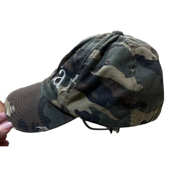 District "Theta" Ball Cap Camo Green Brown Adjustable Cotton One Size - Picture 3 of 10
